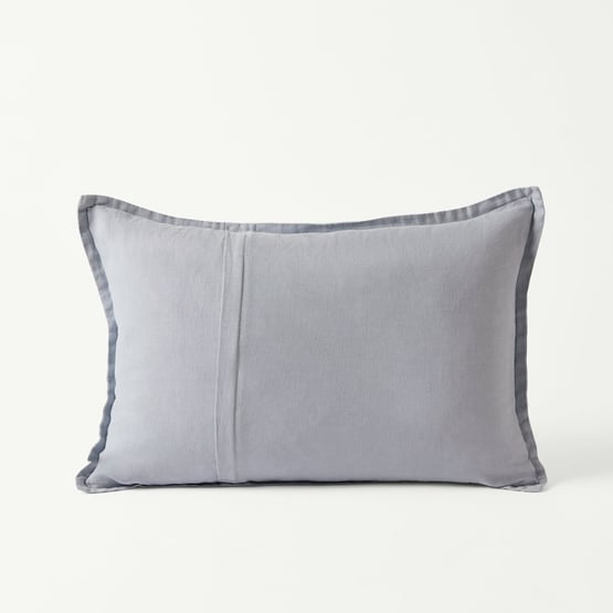 Belgian Light Denim Vintage Washed Linen Long Cushion