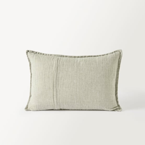 Belgian Gum Leaf Marle Vintage Washed Linen Long Cushion