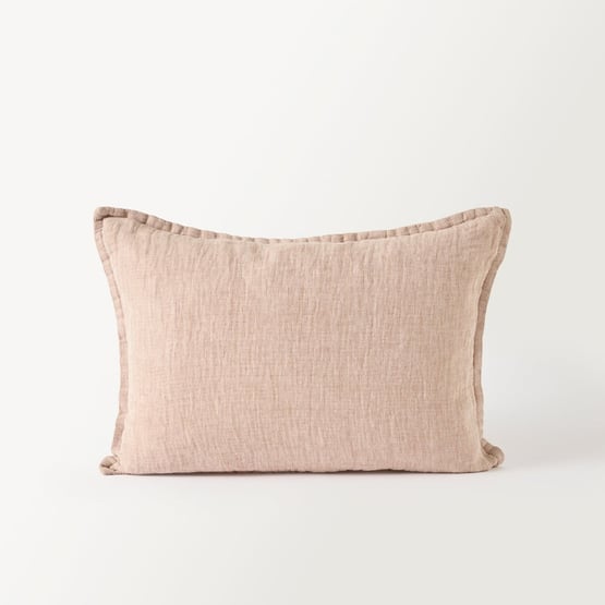 Belgian Hazelnut Marle Vintage Washed Linen Long Cushion