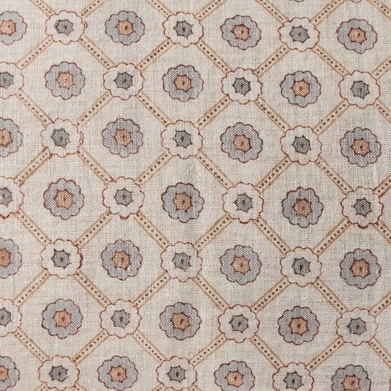 Delhi Woodblock Aasha Tile Linen Cushion