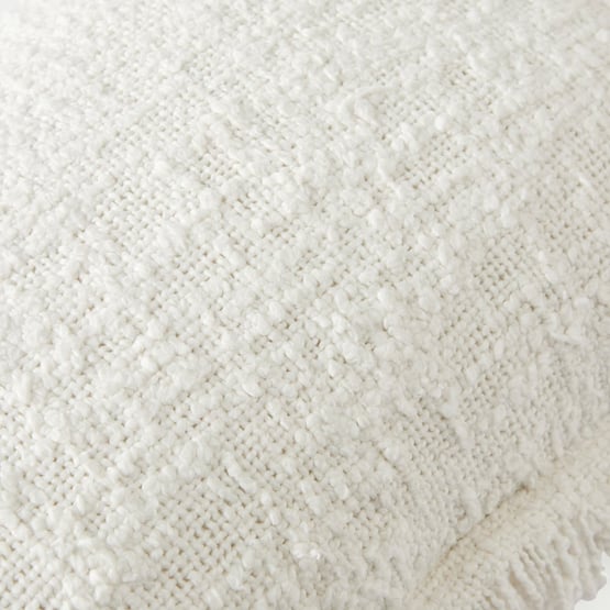 Leiden White Boucle Long Cushion