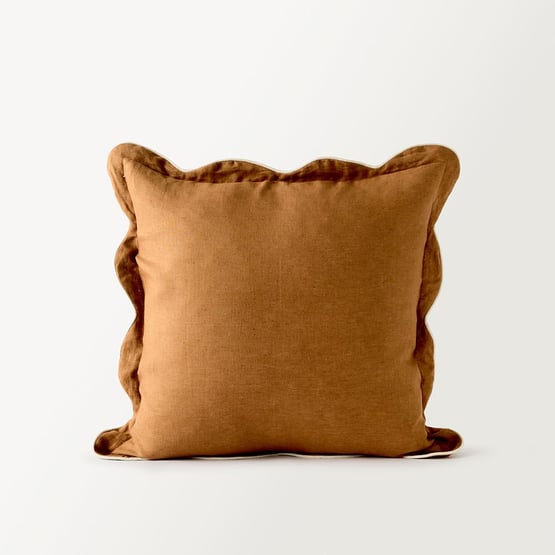 Emia Brown Sugar & Natural Linen Cushion
