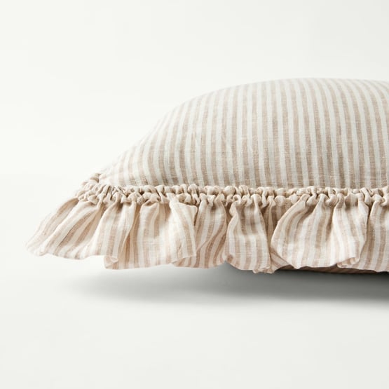 Brydee Linen & White Stripe Linen Cushion