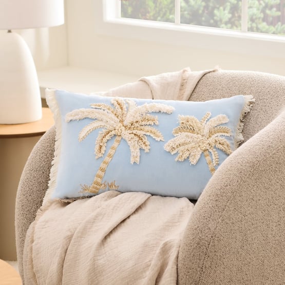 Kaia Cashmere Blue Velvet Cushion