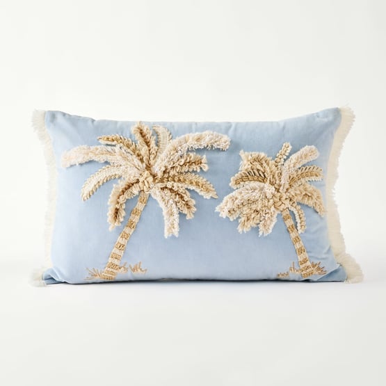 Kaia Cashmere Blue Velvet Cushion