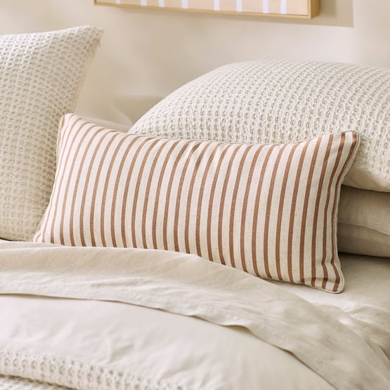 Tommy Natural & Brown Stripe Bolster Cushion