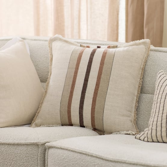 Indra Chocolate Linen Cushion
