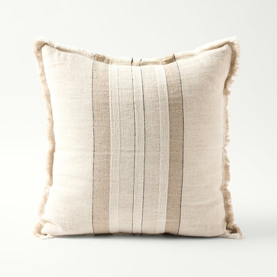 Indra White Linen Cushion
