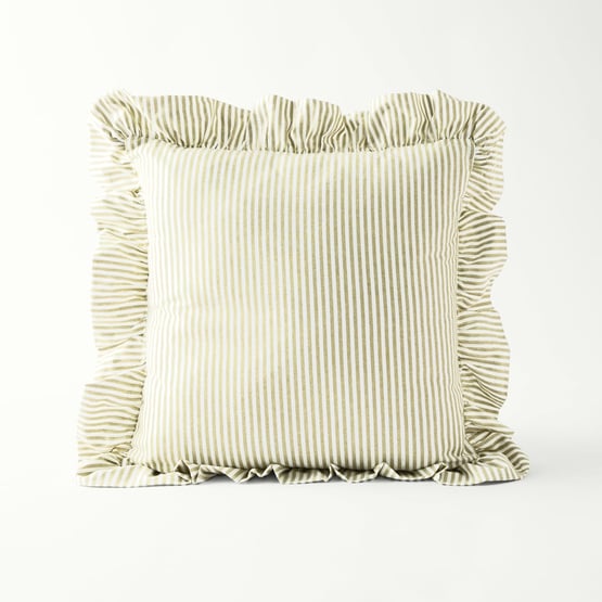 Claire Spring Green Stripe Cushion