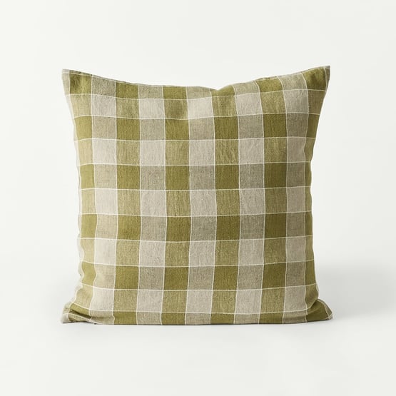Dalton Olive Check Cushion