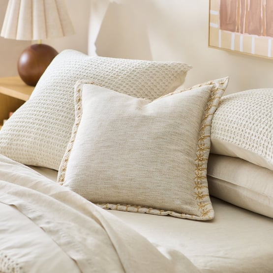 Tropic Palm Natural & Brown Cushion