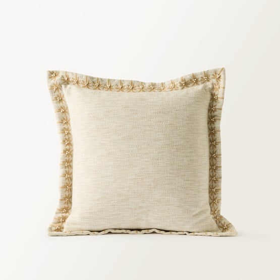 Tropic Palm Natural & Brown Cushion