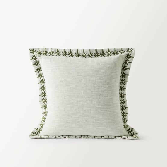 Tropic Palm Natural & Green Cushion