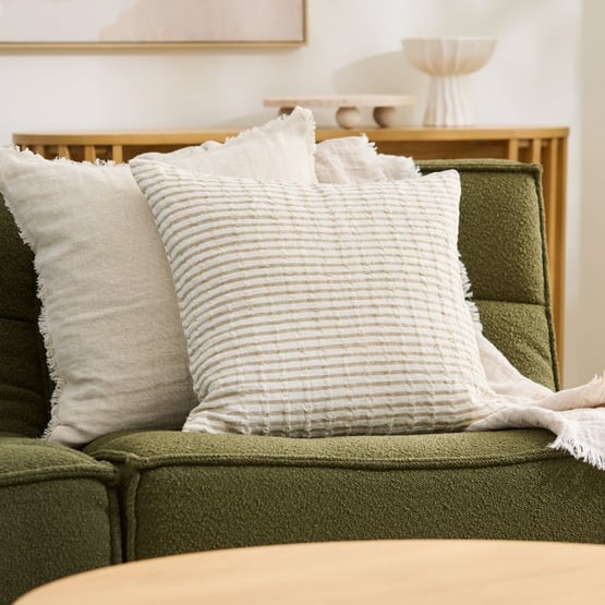 Colton Stripe Natural & White Cushion