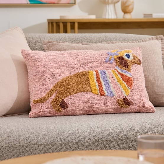 Surfside Dachshund Pink Cushion
