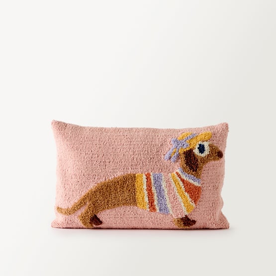 Surfside Dachshund Pink Cushion