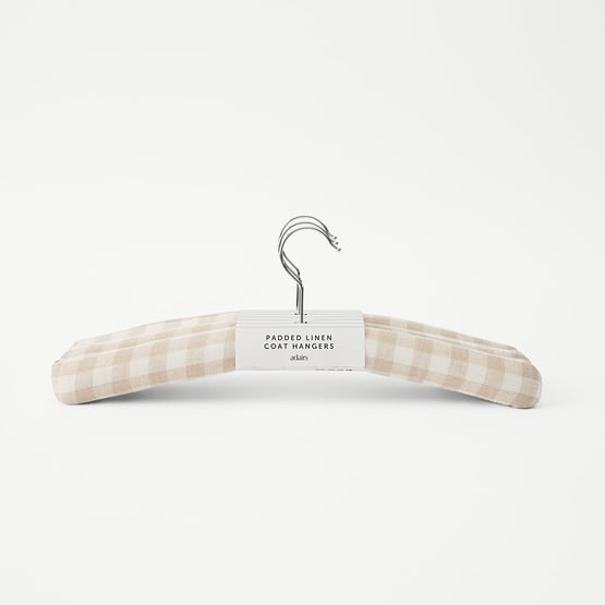 Padded Natural Gingham Coat Hangers