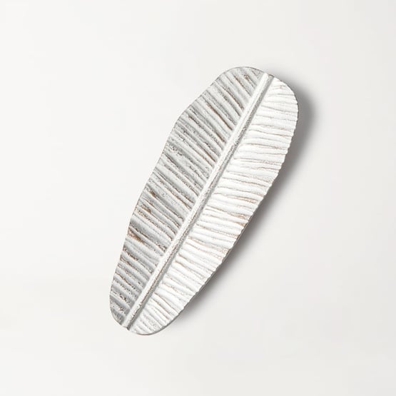 Resort Collection White Leaf Medium Platter