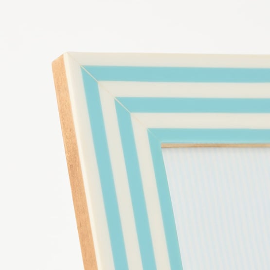 Capri Blue & White Stripe Photo Frame