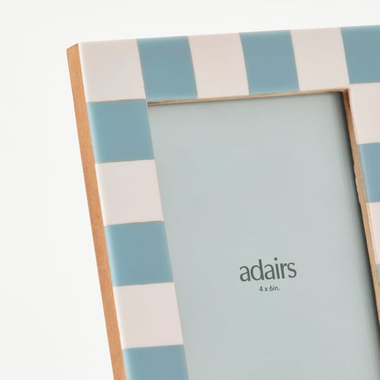 Checkers Blue & White Portrait Frame