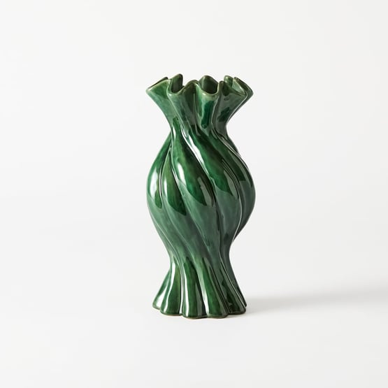 Twist Green Tall Vase