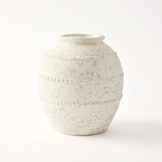 White Round Island Pot