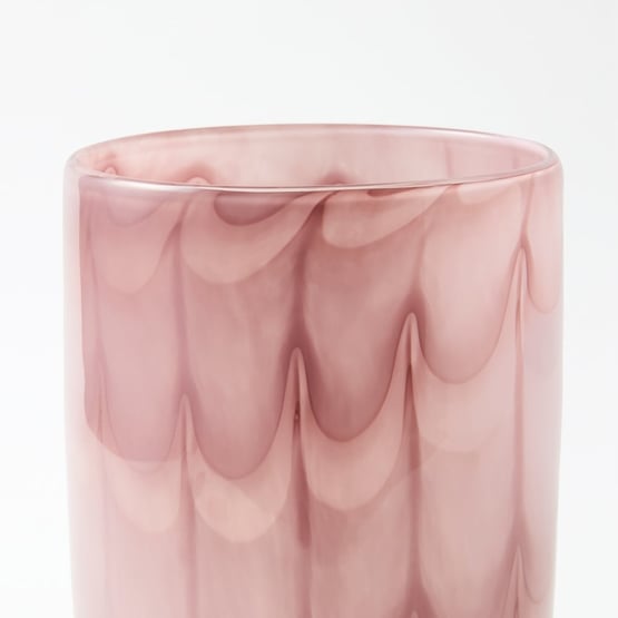 Wave Pink Tall Glass Vase