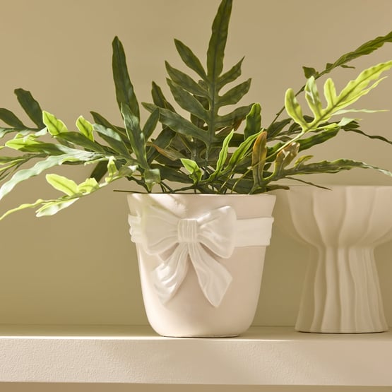 Bow Large White Pot