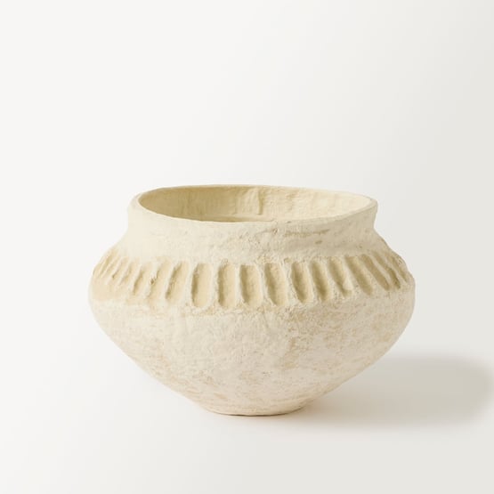 Omari Beige & Cream Belly Vase