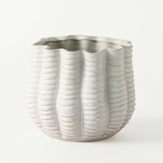 Sea Ripple White Pot