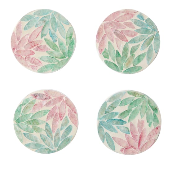 Sicily Multi Chrysanthemum Capiz Coaster Set of 4