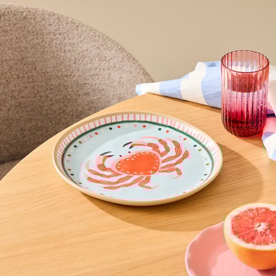 La Mer Coastal Crab Melamine Dinner Plate