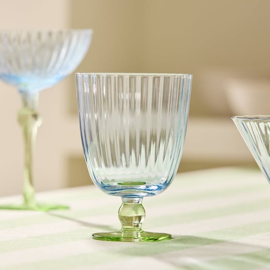 Carlita Drinkware Blue & Green Goblet Pack of 2