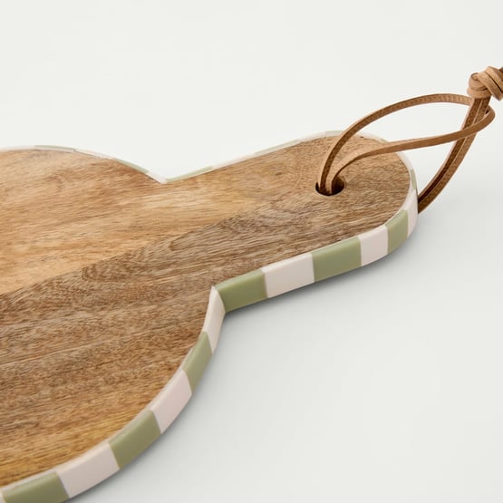 Umbria Green & White Timber Serving Board