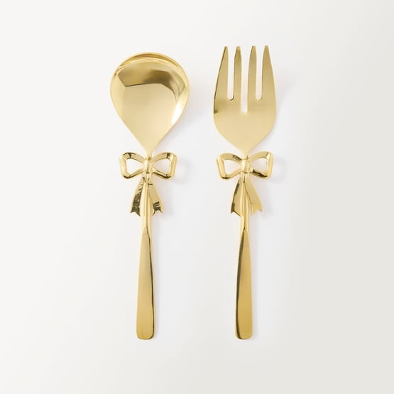 Bow Gold Salad Servers Set of 2