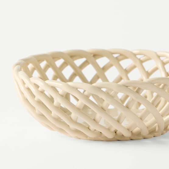 Lattice Beige Large Bowl
