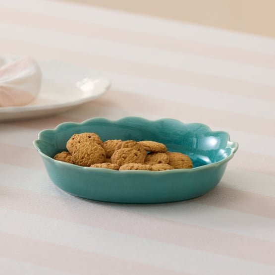 Fleur Dusty Jade Oval Serving Dish