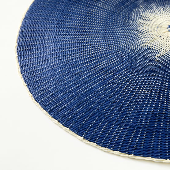 Orla Marine Blue Woven Placemat Pack of 2