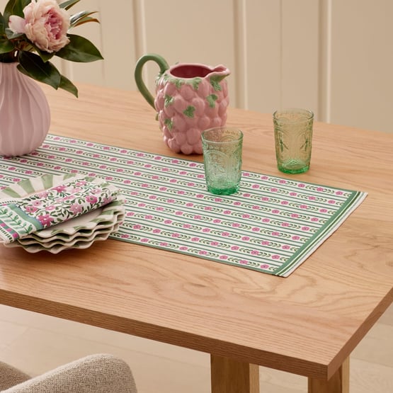 Flower Fields Pink & Blue Table Runner