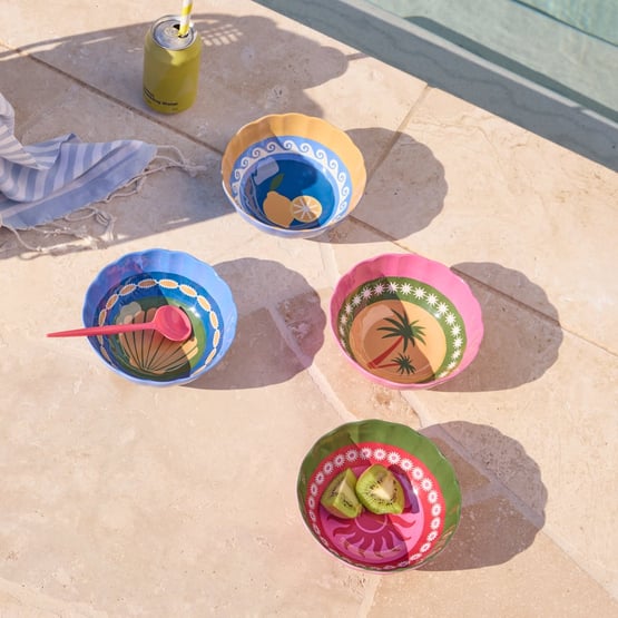 Sunlit Sanctuary Multi Scalloped Bowls Set of 4