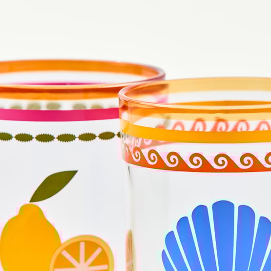 Sunlit Sanctuary Shell & Lemon Tumbler Pack of 2 