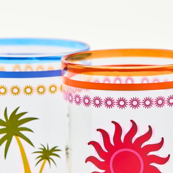 Sunlit Sanctuary Sun & Palm Tumblers Pack of 2 
