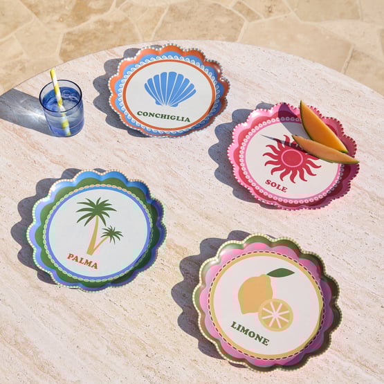Sunlit Sanctuary Multi Scalloped Plates Set of 4