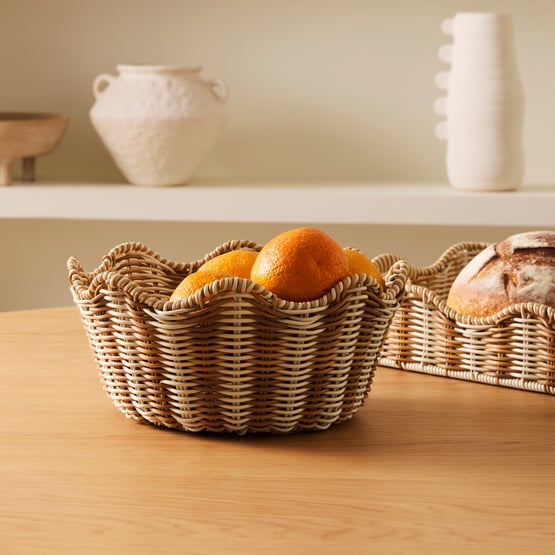 Marloe Taupe & White Basket