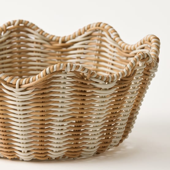 Marloe Taupe & White Basket