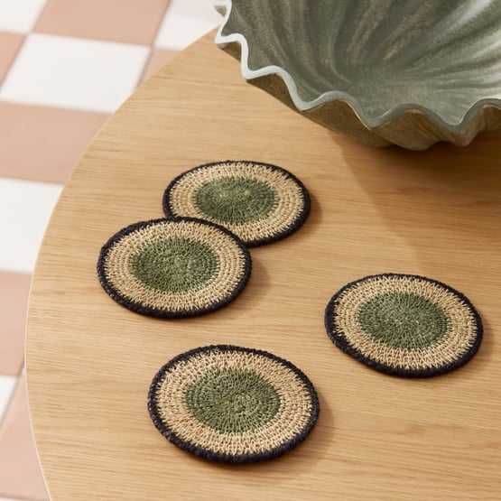Bowie Olive Green Coaster Pack of 4