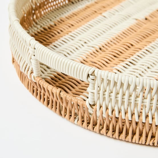 Nalu Woven Natural & White Tray