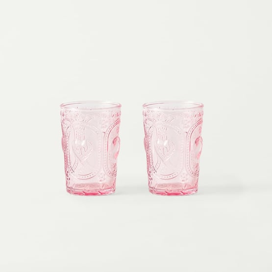 Heart Rose Pink Tumbler Pack of 2