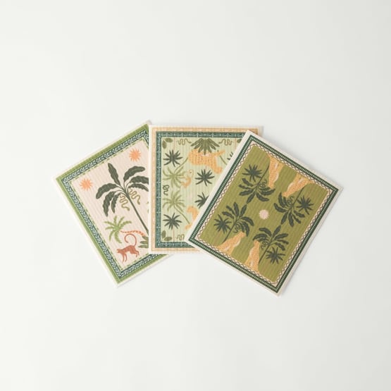 Printed Natures Resort Dishcloth Pack of 3