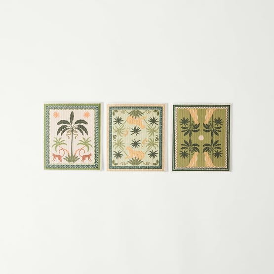 Printed Natures Resort Dishcloth Pack of 3